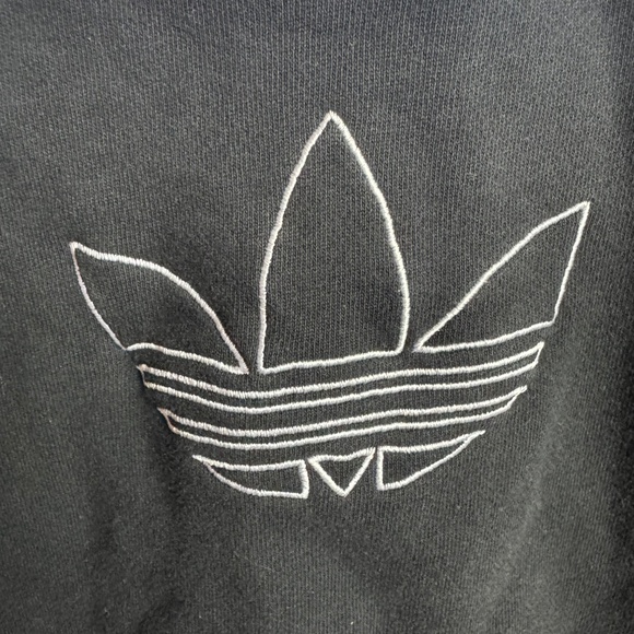 Adidas Originals Trefoil Hoodie Black White Men’s Medium 3 Stripe Pullover - Picture 2 of 7